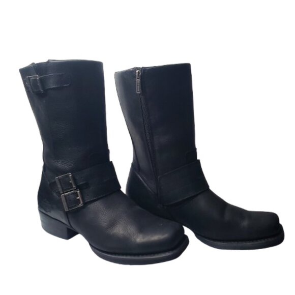 Harley-Davidson Men\'s Black Motorcycle Riding Boots with Double Buckle. Size 12M main image 8